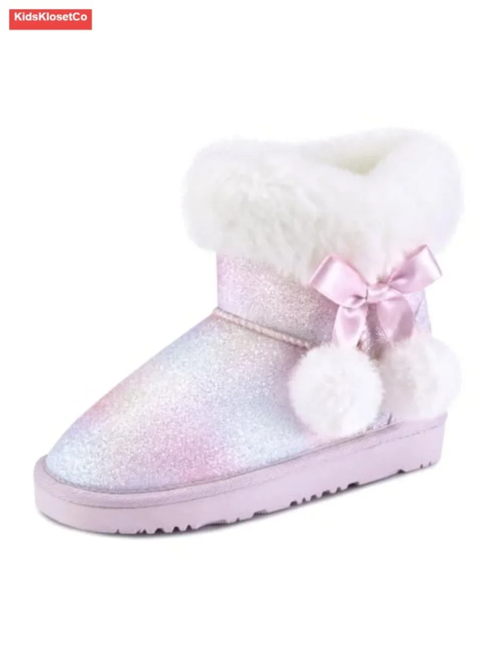 Girls Faux Suede Snow Boots Non-Slip Winter